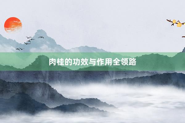 肉桂的功效与作用全领路