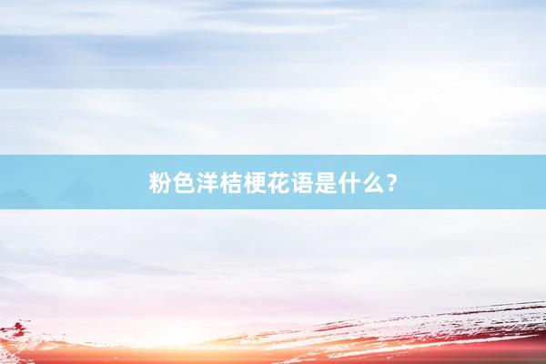 粉色洋桔梗花语是什么？